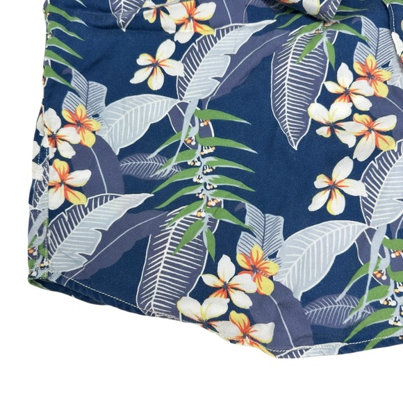 TOMMY BAHAMA Hawaiian Button Down Shirt Men's Blue Tropical Flowers Tencel LARGE - Picture 7 of 7
